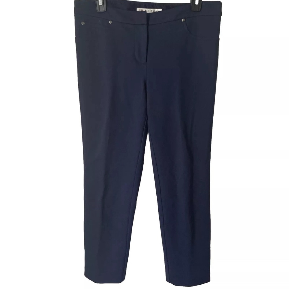 Womens Trina Turk Navy Blue Stretch Fully Lined Pants Size 8
